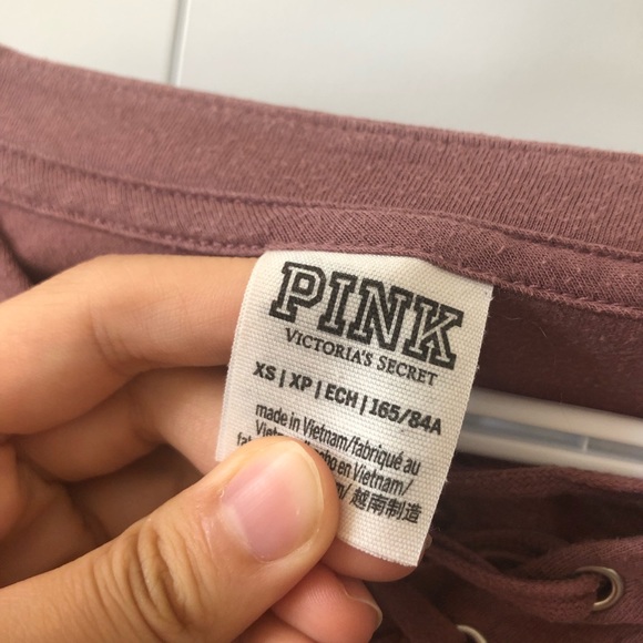 victoria secret pink varsity long sleeve crop top - Picture 3 of 7